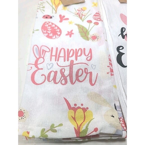 NEW MABELLE Set Of 2 Spring/Easter Dish Towels Happy Easter Bunny 15"X25" - Picture 3 of 6